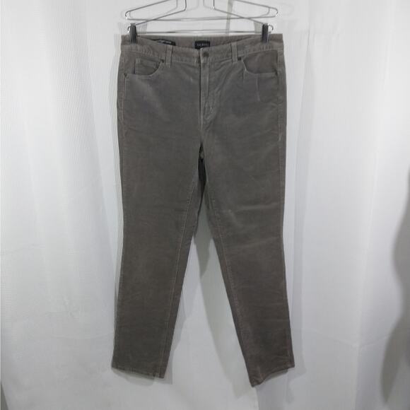 TALBOTS! SWEET ASH GRAY FINE WALE CORDUROY STRAIGHT LEG PANTS, SLACKS! SZ 12 - Picture 2 of 11